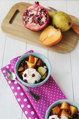 Ice cream with fruits