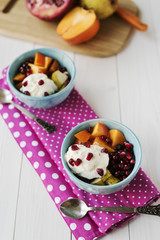 Ice cream with fruits