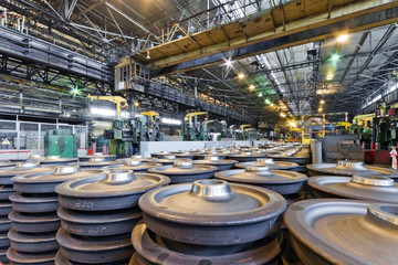 Production of the steel train wheels