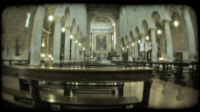 Italian cathedral 5. Vintage stylized video clip.