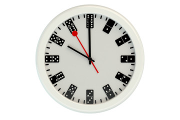 Wall clock with dial of dominoes