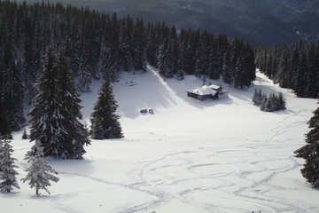 Beautiful winter mountain view