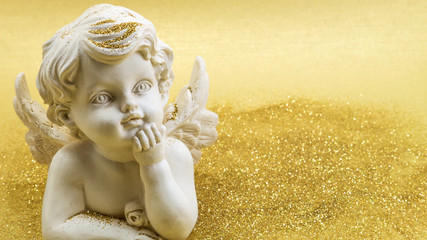 Angel on golden background
