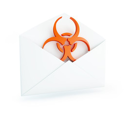 sign of the virus in the mail envelope