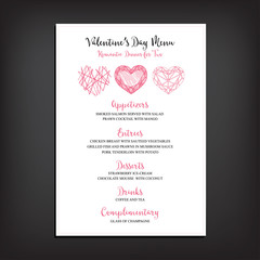 Valentine party invitation restaurant. Food flyer.