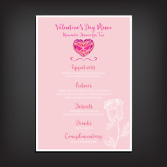 Obraz na płótnie Canvas Valentine party invitation restaurant. Food flyer.