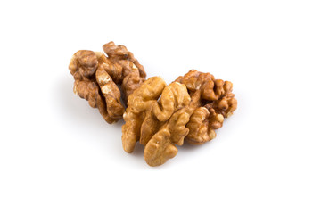Walnuts isolated on white background
