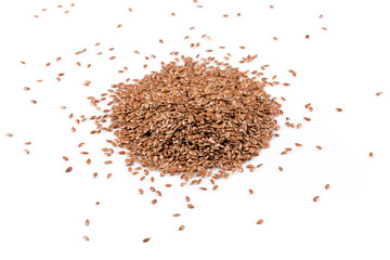 flax seeds isolated on white
