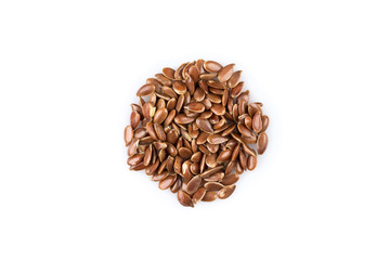 flax seeds isolated on white