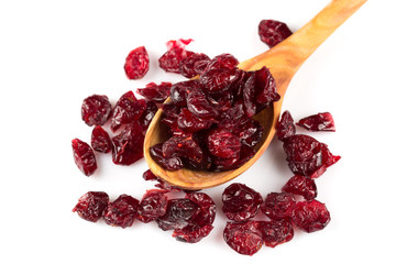 Dried cranberries  on white