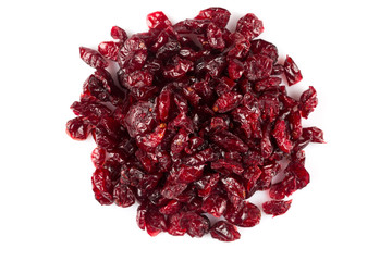 Dried cranberries  on white