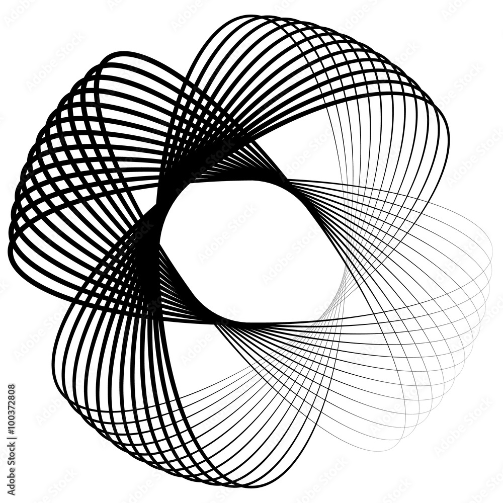 Fototapete Abstract vector element: Circular shape with intersecting lines.