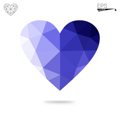 Naklejka na ściany i meble Blue heart isolated on white background.