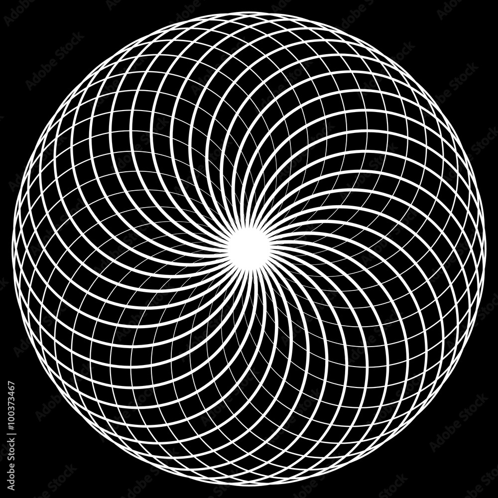 Aufkleber Abstract spirograph element. Concentric circles with intersectin