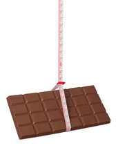 Chocolate, tied with a measuring tape