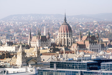 Fototapeta premium House of Parliament in Budapest. Airview. 