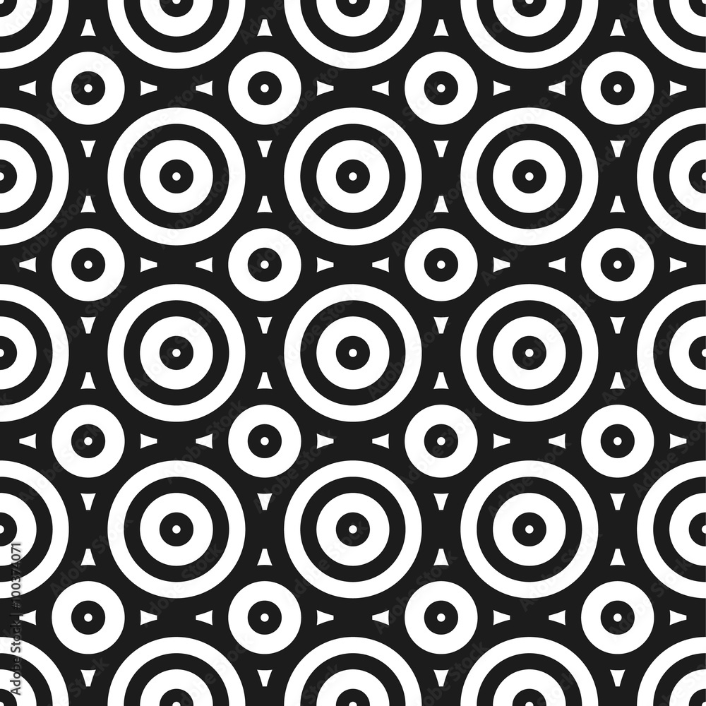 Poster simple seamless geometric pattern with circles. repeatable monoc