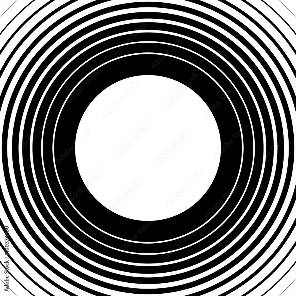 Poster concentric circles, rings abstract vector. can be used as a seam