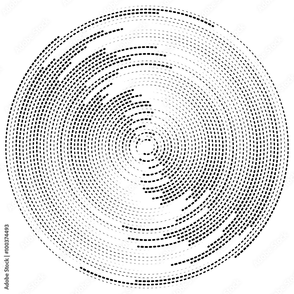 Poster concentric circles abstract element. radiating, radial circles,