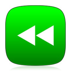 rewind green icon for web and mobile app