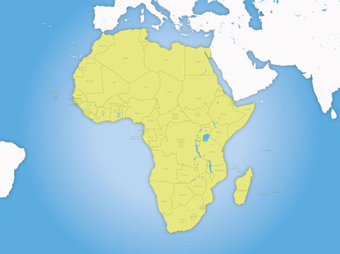 Carte Afrique et fronti&egrave;res