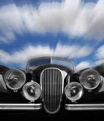 Classic car sky blur