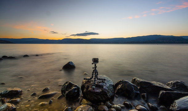 Camera Set Up by the Lake Shore