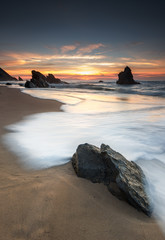 Sunset on a paradise beach