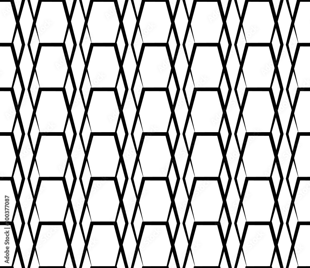 Poster Seamlessly repeatable abstract, monochrome grid, mesh pattern. E