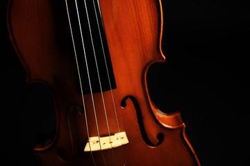 Violin on dark background