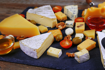 Cheese for tasting on table