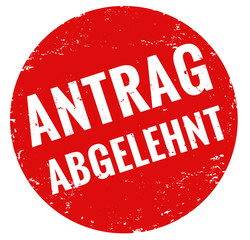 Antrag abgelehnt Stempel rot grunge