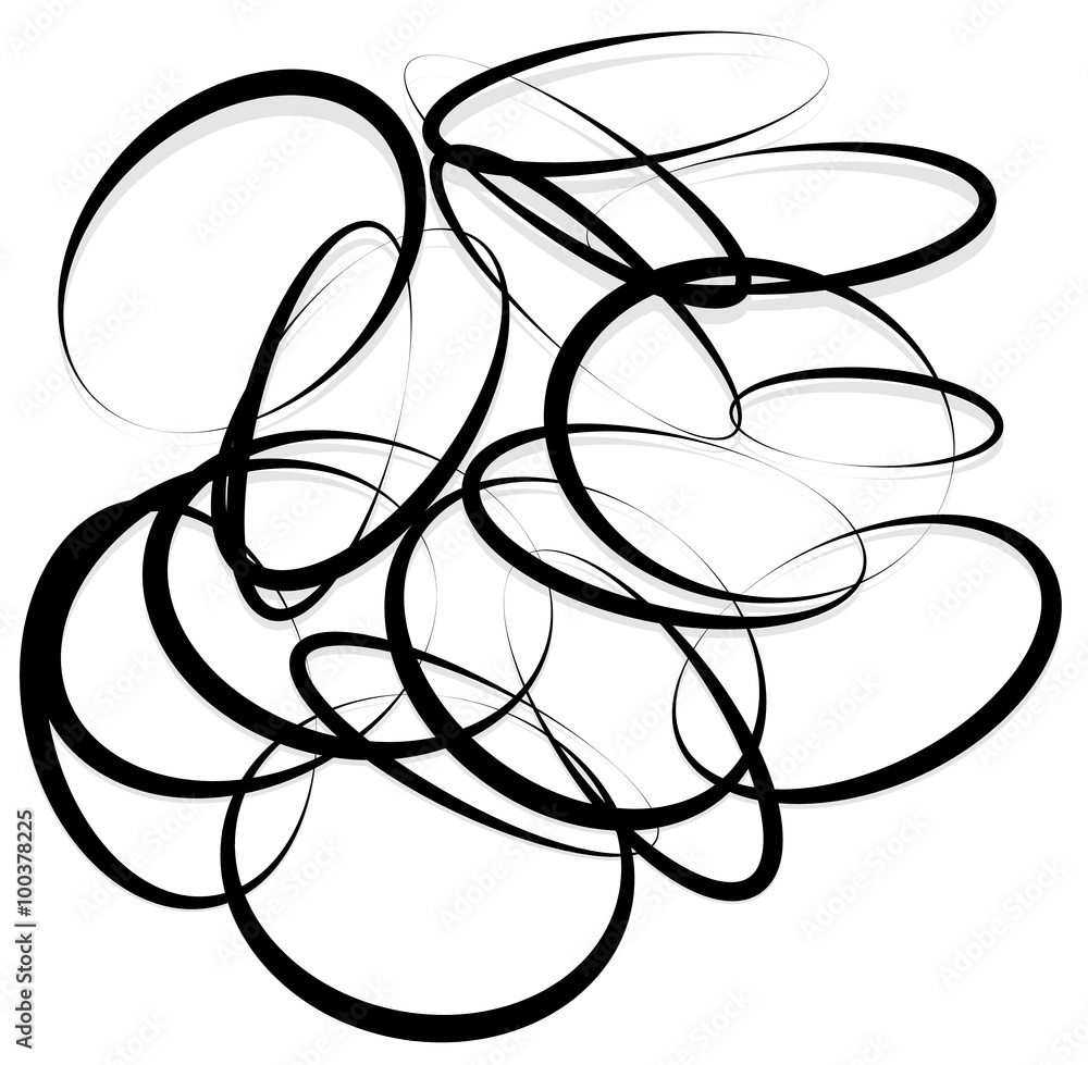 Leinwandbilder Abstract element with contour lines of intersecting random circl