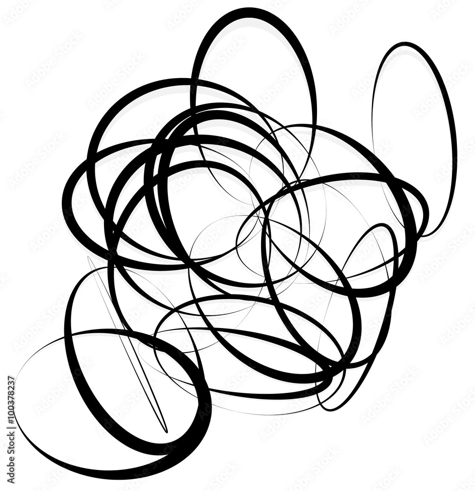 Leinwandbilder Abstract element with contour lines of intersecting random circl