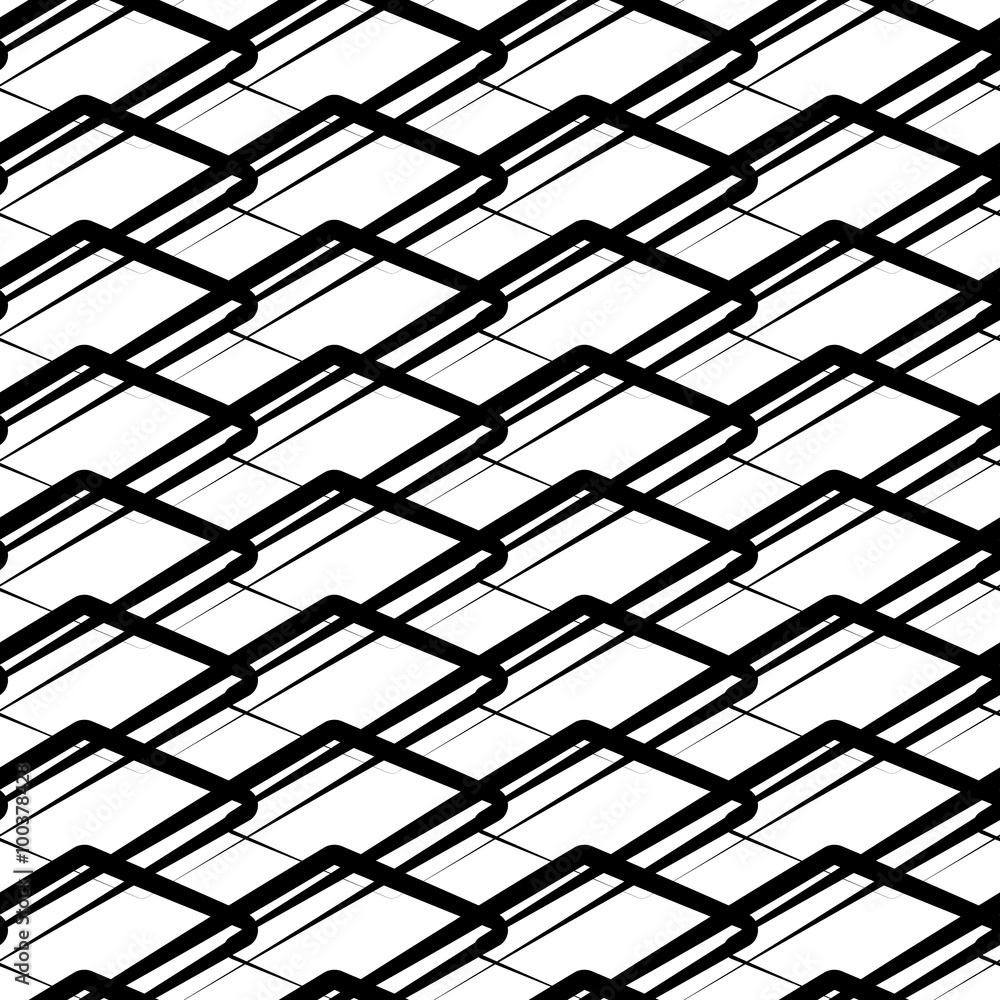 Poster Geometric repeatable pattern. Abstract monochrome background. Ve