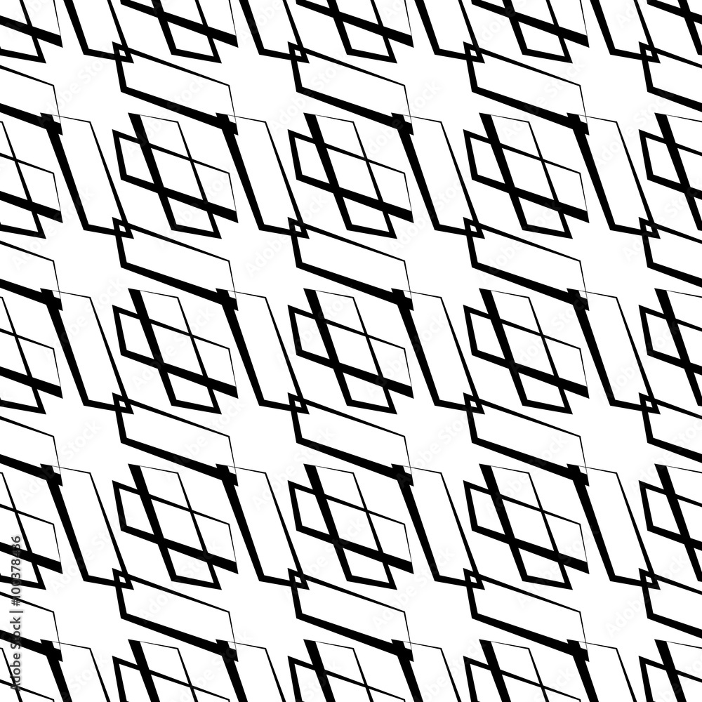 Poster Geometric repeatable pattern. Abstract monochrome background. Ve