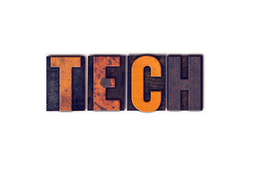 Tech Concept Isolated Letterpress Type