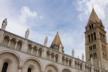 Detail of the 19th century cathedral in Pecs, southern part of Hungary.
