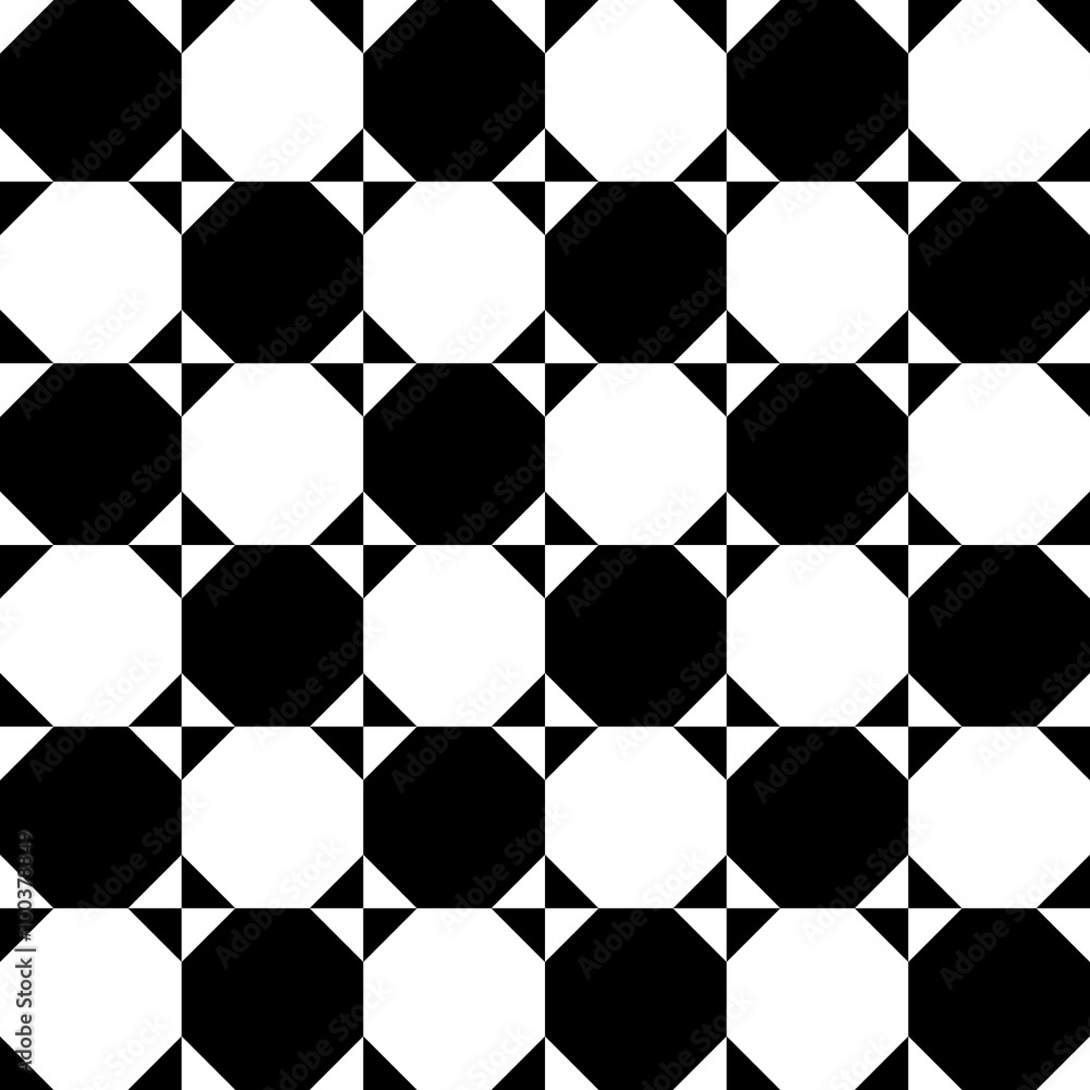 Poster Checkered pattern with circles and squares. Contrasty background