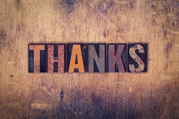 Thanks Concept Wooden Letterpress Type