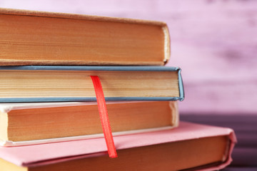 Pile of books, close-up