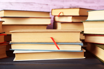 Pile of books, close-up