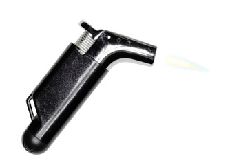 Gas-burner with flame on white