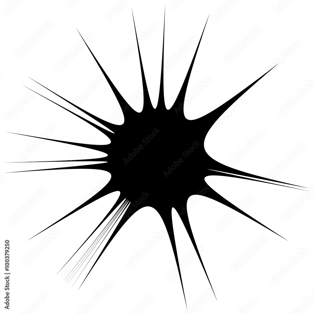Aufkleber abstract spiky, pointed shape. monochrome vector graphics.
