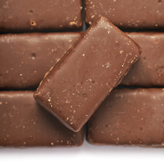 Surface covered with chocolate candies