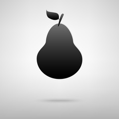 Pear black icon