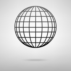 Earth globe black icon