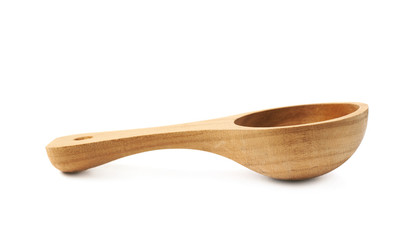 Wooden measuring spoon isolated