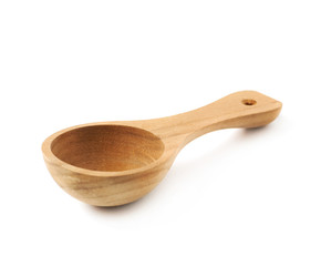 Wooden measuring spoon isolated