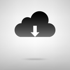 Obraz premium Cloud technologies black icon